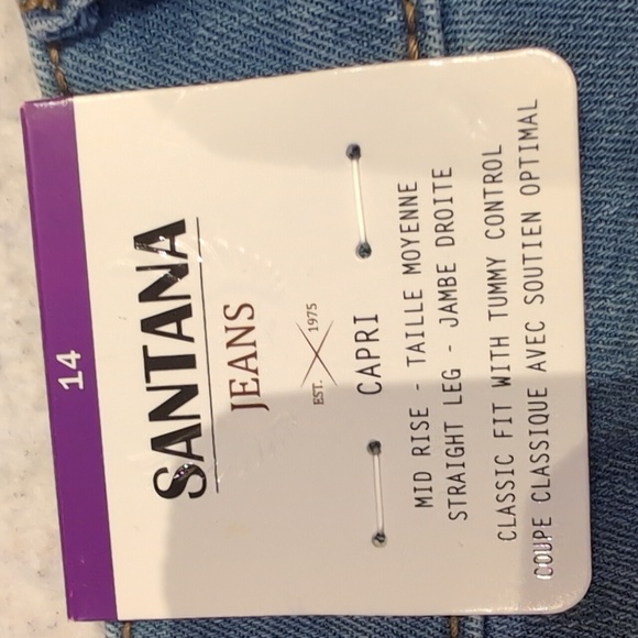 Sz 14 Santana Jeans Mid-Rise straight leg Capri style classic Fit jeans. - Picture 8 of 8